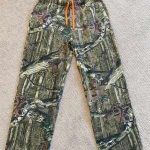 Camouflage Jogger Pants with Orange Drawstring